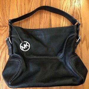 Michael Kors Black Leather Shoulder Bag Purse